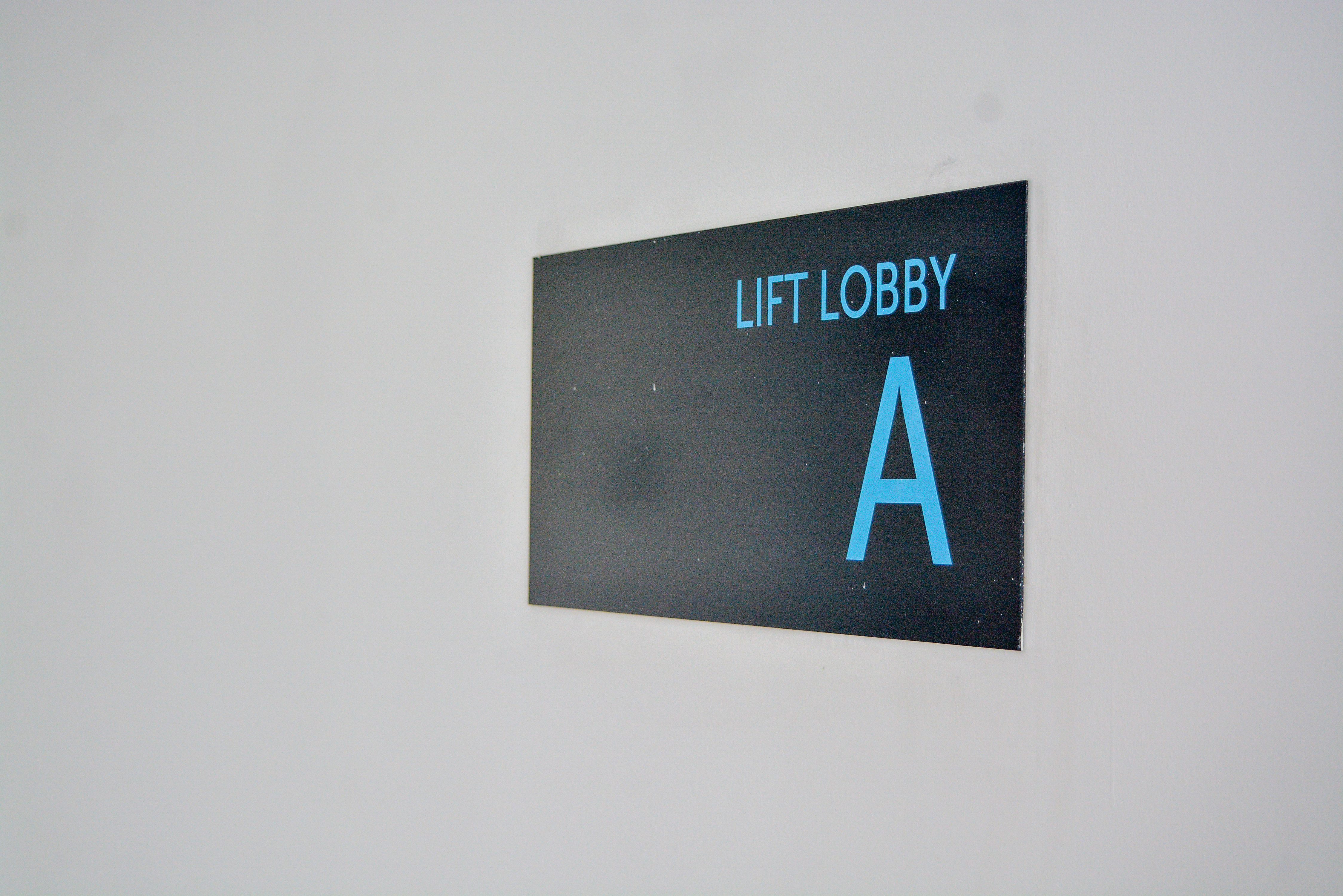 The sign indicates the location of Lift Lobby A.